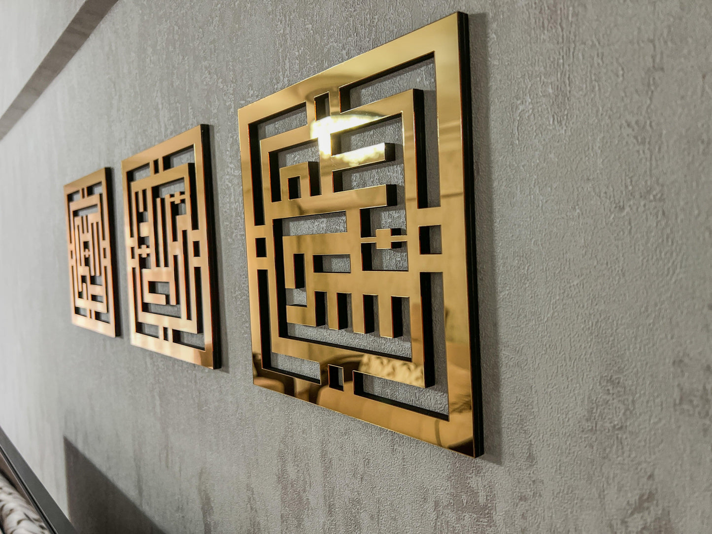 Arte de la pared islámica Alhamdulillah Subhanallah AllahuAkbar Conjunto de 3 caligrafía árabe Decoración del hogar musulmán Regalo Eid