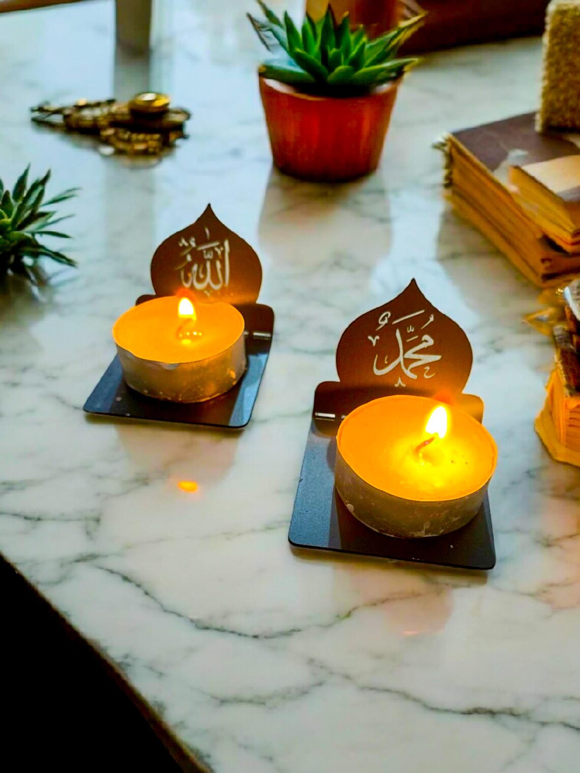 Islamic Metal Candle Holder & Incense Burner - Unique Home Decor, Spiritual Gift, Elegant Design, Home Decor, Muslim Eid Mubarak