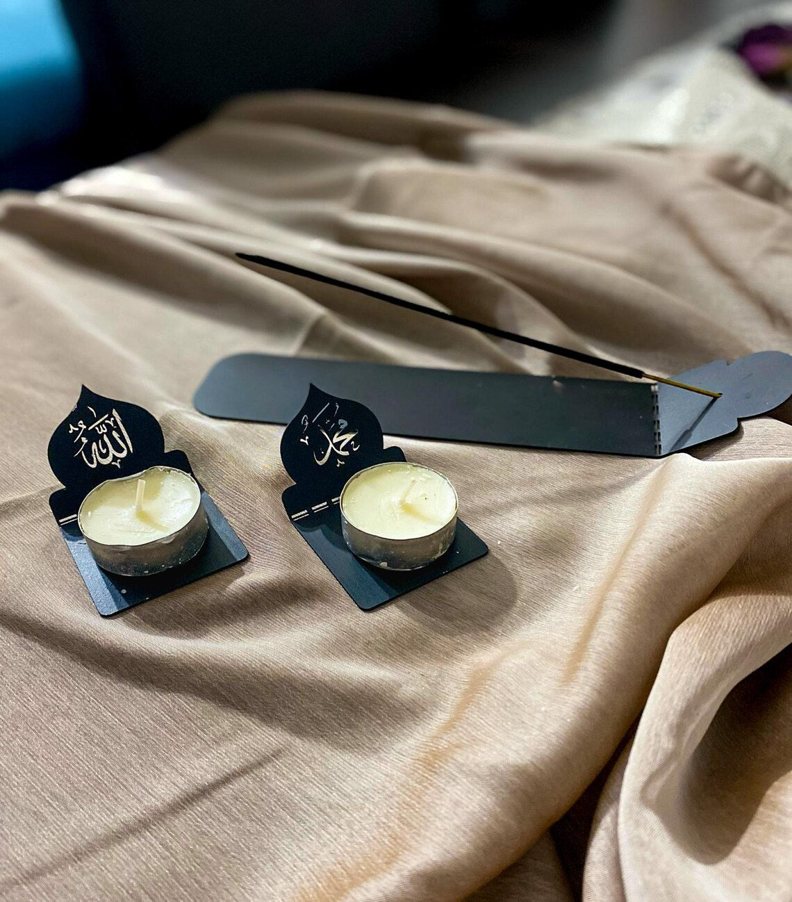 Islamic Metal Candle Holder & Incense Burner - Unique Home Decor, Spiritual Gift, Elegant Design, Home Decor, Muslim Eid Mubarak