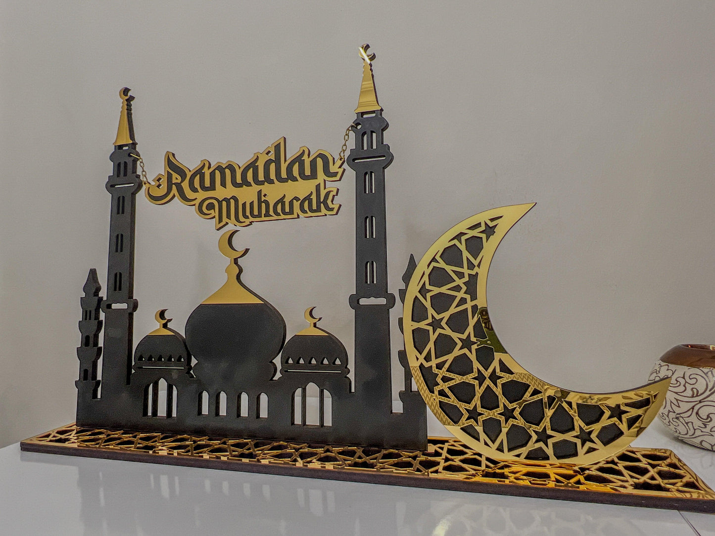 Islamic Home Decor and Wall Art,Eid Mubarak Signs,Muslim gifts,Ramadan Decoration,Eid Mubarak Decor for Tables,Ramadan Kareem