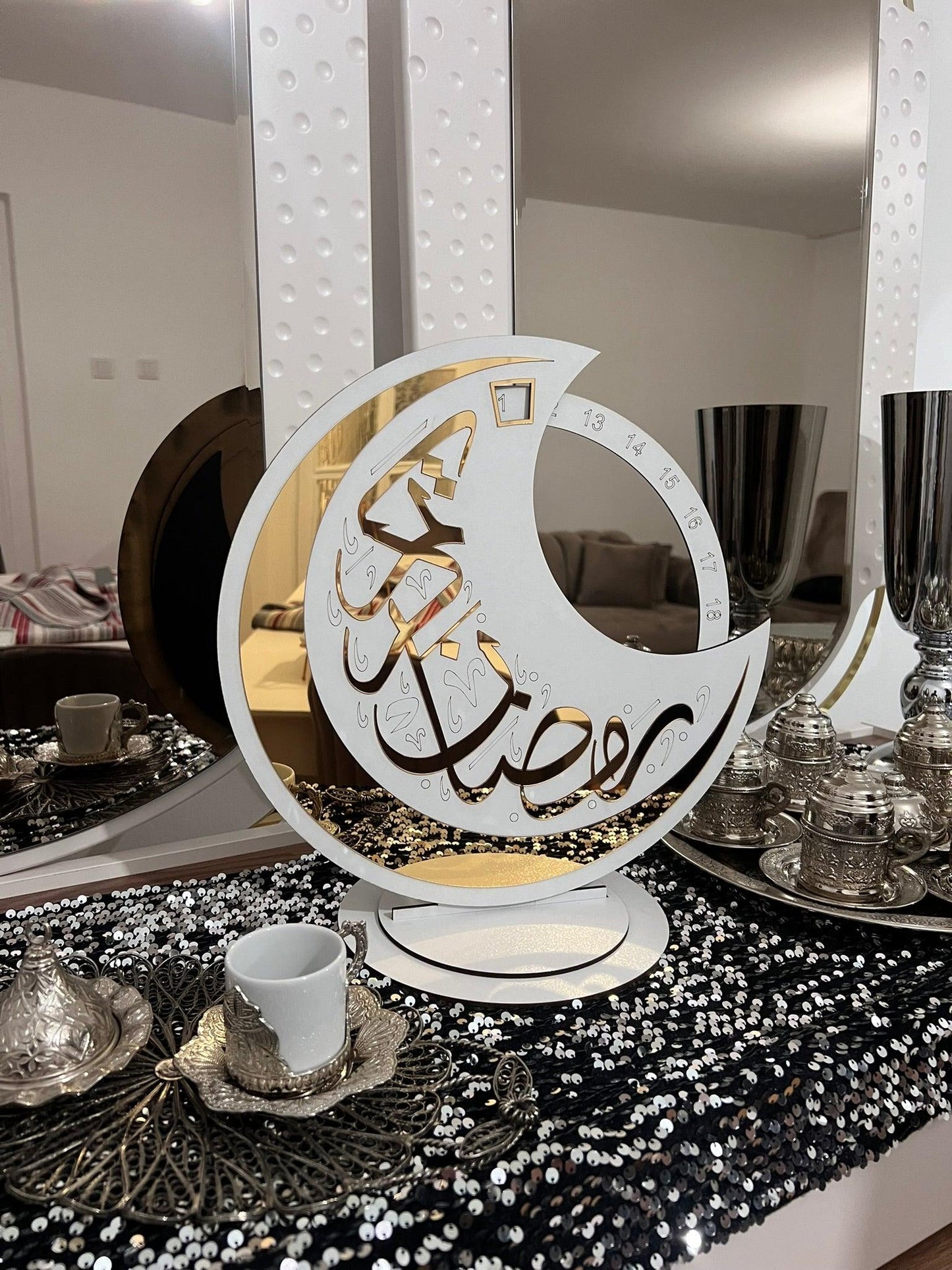 Islamic Home Decor and Wall Art,Eid Mubarak Signs,Muslim gifts,Ramadan Decoration,Eid Mubarak Decor for Tables,Eid Countdown