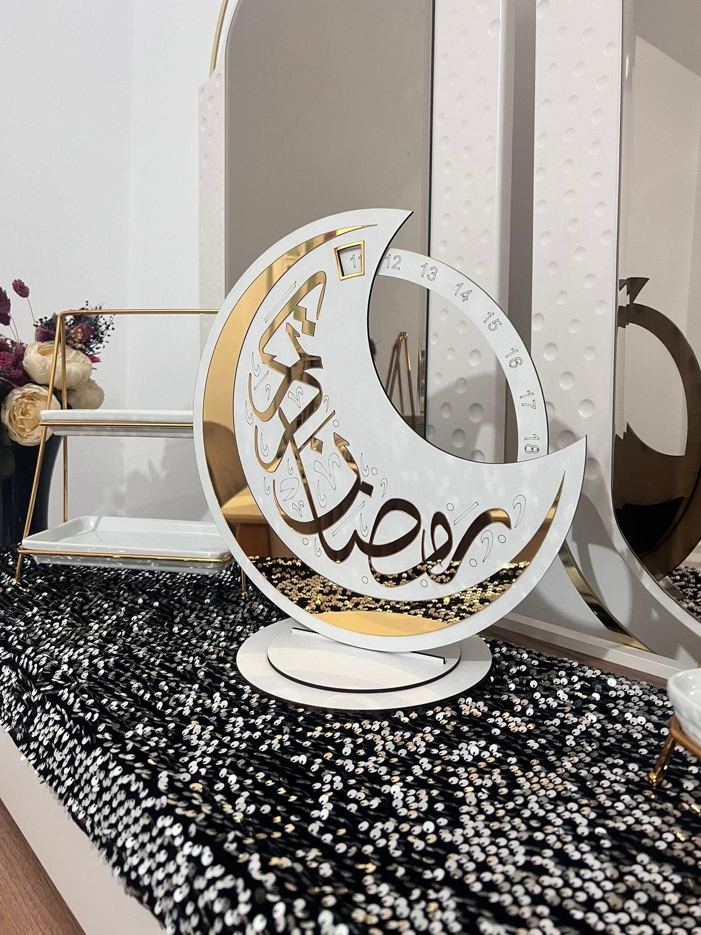 Islamic Home Decor and Wall Art,Eid Mubarak Signs,Muslim gifts,Ramadan Decoration,Eid Mubarak Decor for Tables,Eid Countdown