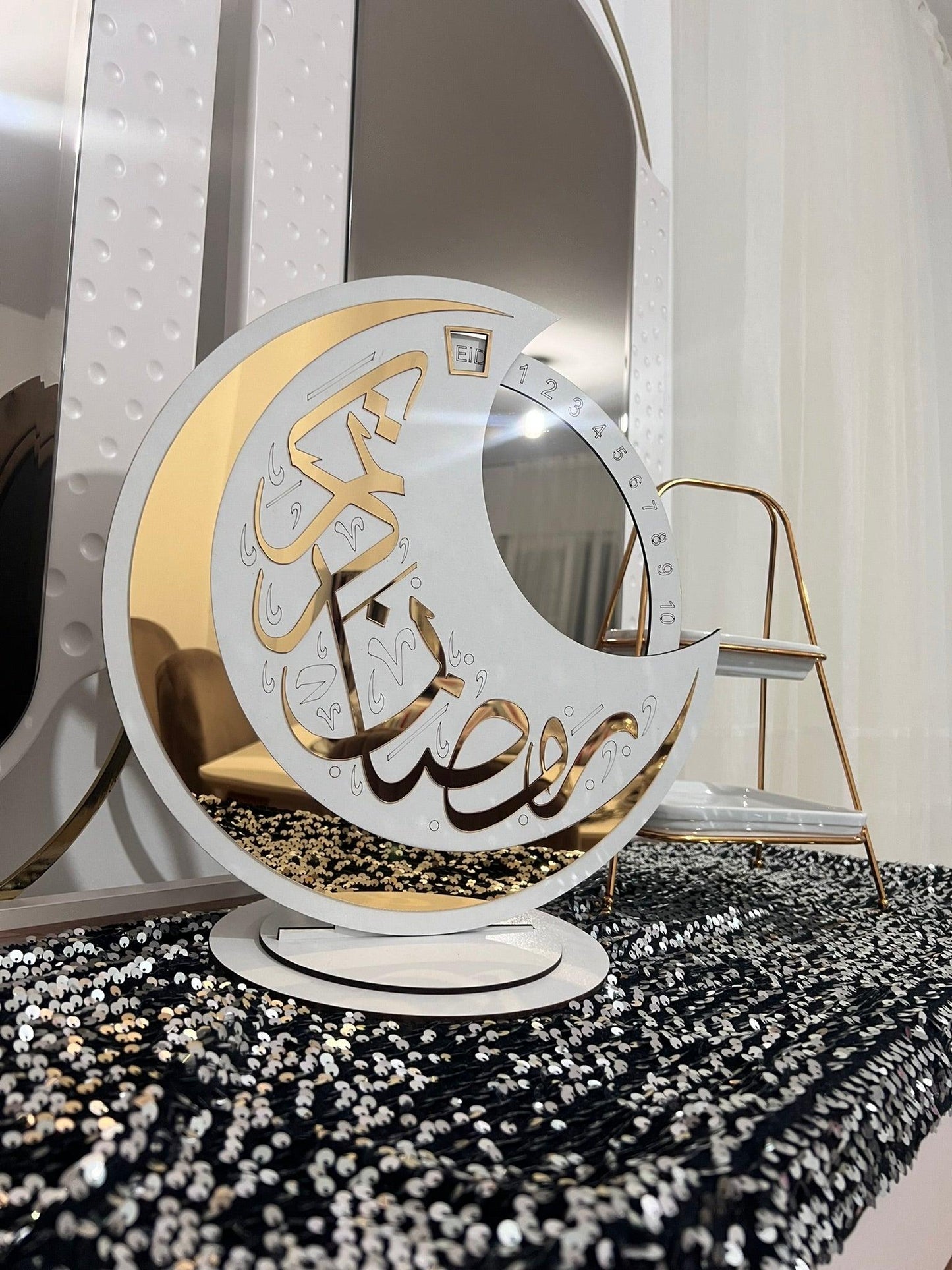 Islamic Home Decor and Wall Art,Eid Mubarak Signs,Muslim gifts,Ramadan Decoration,Eid Mubarak Decor for Tables,Eid Countdown